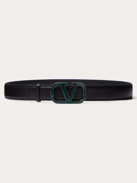 Valentino VLOGO SIGNATURE BELT IN ELK PRINT CALFSKIN 35 MM