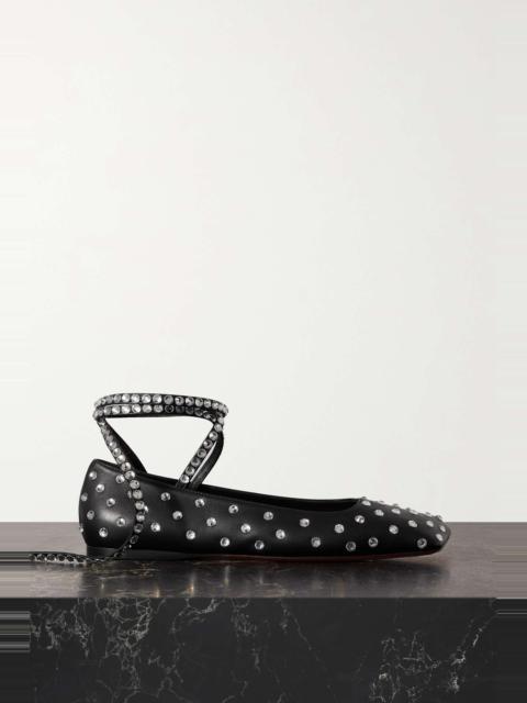 Amina Muaddi Ane crystal-embellished leather ballet flats