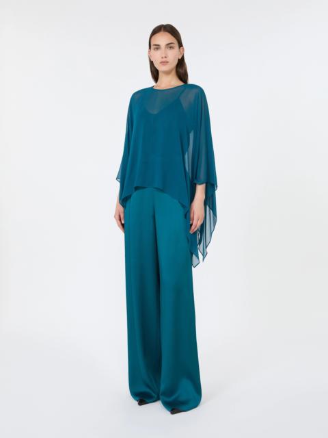 Max Mara NEBBIE Silk georgette cropped cape - OIL