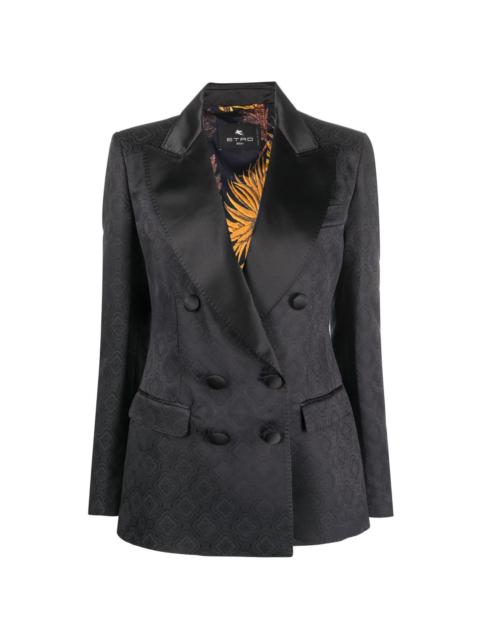 patterned-jacquard satin blazer