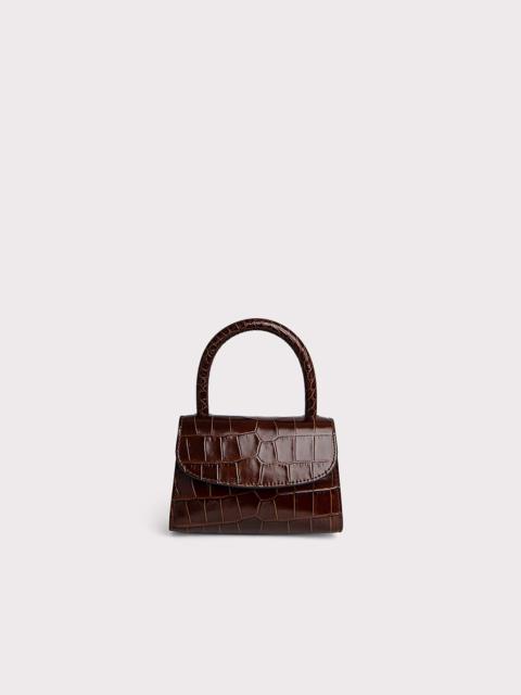 BY FAR Mini Nutella Croco Embossed Leather