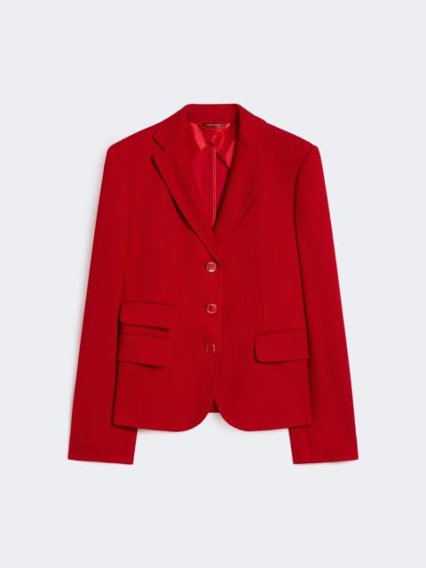 Max Mara EMIRO Single-breasted piqué jersey jacket - RED
