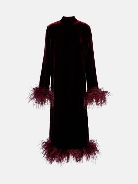 Taller Marmo Gina Venti feather-trimmed midi dress
