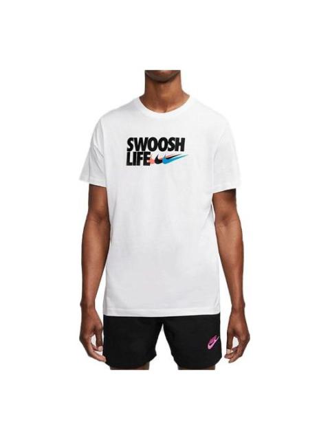 Nike Nike Printing Alphabet Knit Sports Round Neck Short Sleeve White DD9160-100