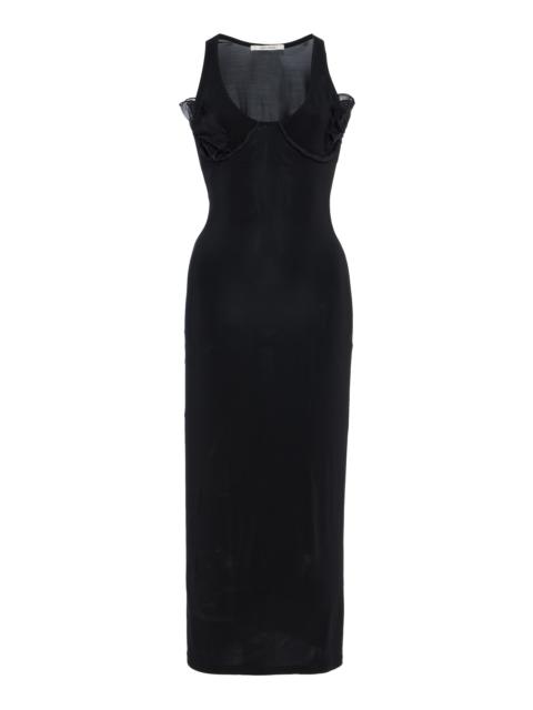 NENSI DOJAKA Petal-Detailed Midi Tank Dress black