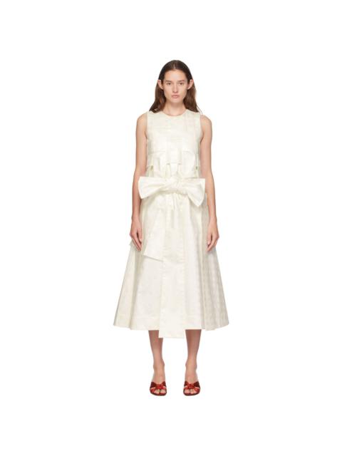 SUPER YAYA Off-White Linda Beatrice Midi Dress