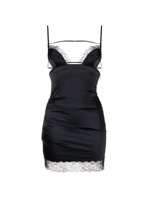 NENSI DOJAKA lace-trim satin minidress