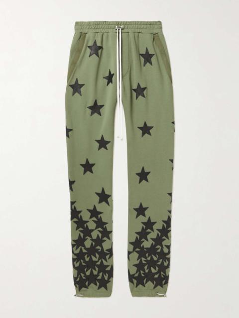 AMIRI Chemist Star Leather Appliquéd Cotton-Jersey Sweatpants