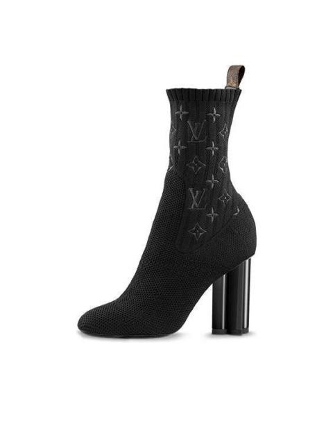Louis Vuitton (WMNS) LOUIS VUITTON Silhouette Ankle Boots 'Black with Logo Monogram' 1A3MIW