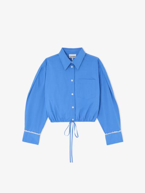 GANNI SHIRT IN BLUE COTTON