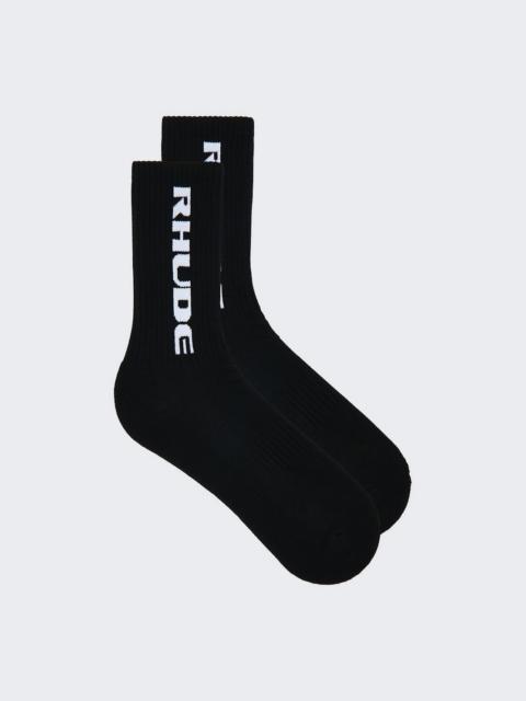 Rhude Tripoli Racing Logo Sock Black And White