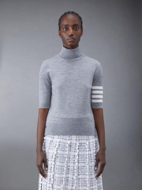 Thom Browne Fine Merino 4-Bar Relaxed Short Sleeve Turtleneck