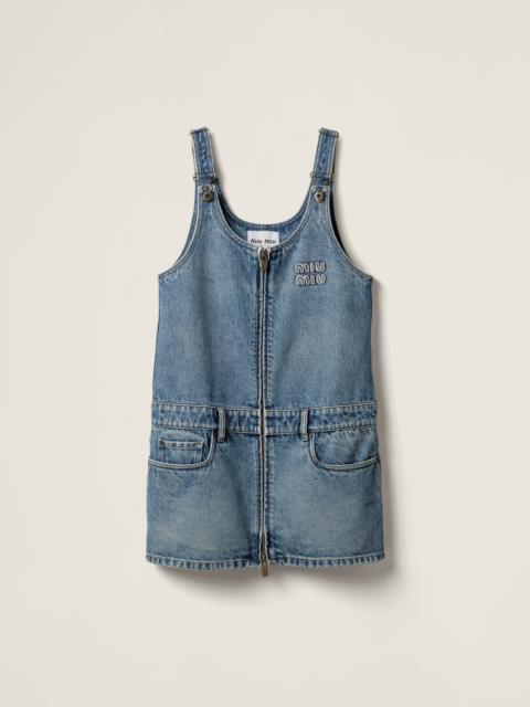 Miu Miu Denim and poplin zipper dress