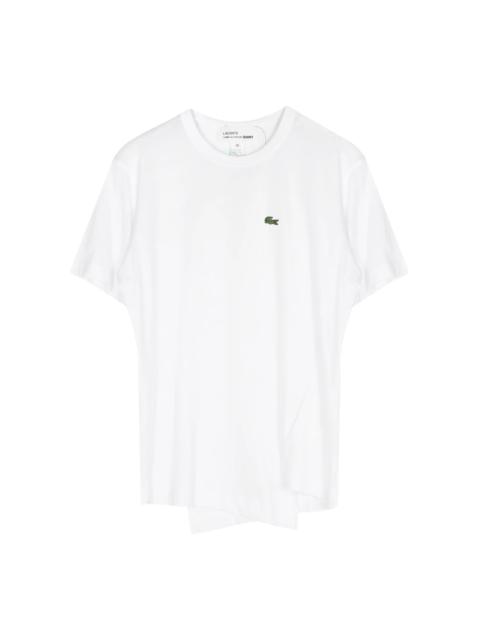 Comme Des Garçons WHITE LOGO T-SHIRT ASYMMETRIC HEM