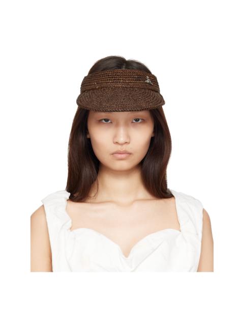 Vivienne Westwood Brown Raffia Visor