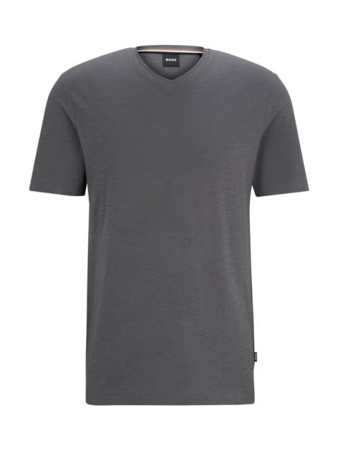 BOSS V-NECK T-SHIRT IN MERCERIZED COTTON