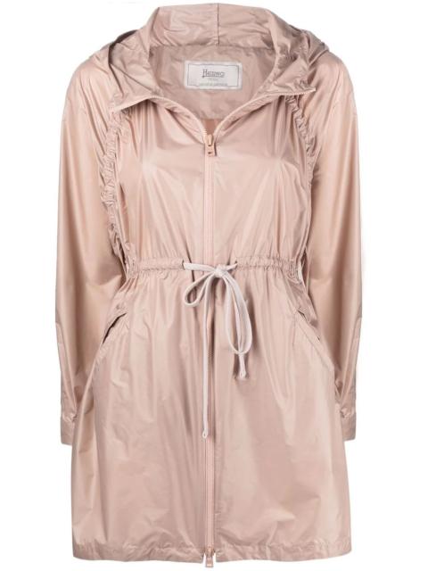 drawstring-waist hooded jacket
