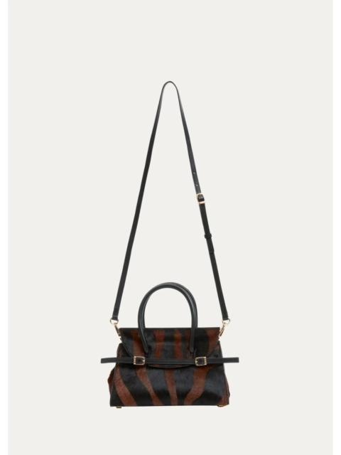 SIMKHAI River Small Zebra-Print Calf Hair Top-Handle Bag