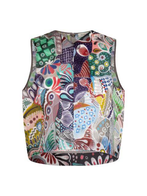 HEIRLOME Val Sleeveless Printed Silk Top multi