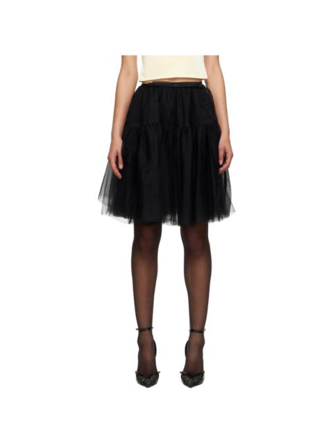 SHUSHU/TONG Black Semi-Sheer Midi Skirt