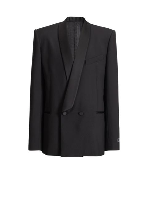 Balmain 2-button jacket in wool and satin