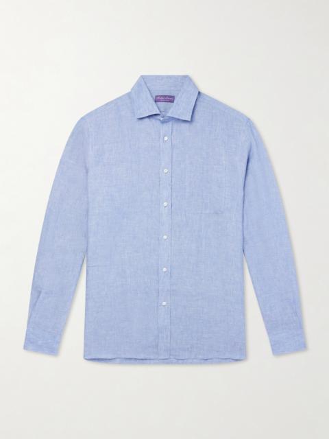 Ralph Lauren Camp-Collar Linen-Chambray Shirt
