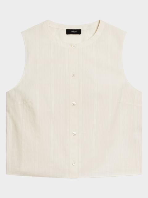 Theory Sleeveless Button-Front Top
