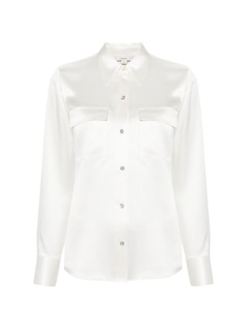 spread-collar silk shirt