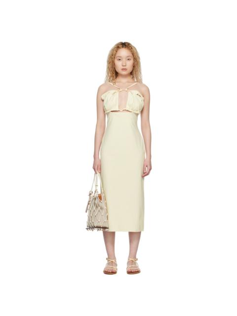 JACQUEMUS Off-White Le Raphia 'La Robe Bikini' Midi Dress