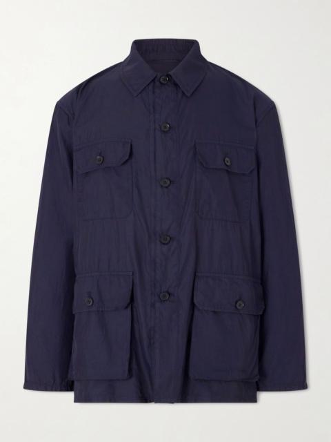 KAPTAIN SUNSHINE Safari Cotton and Silk-Blend Overshirt Navy