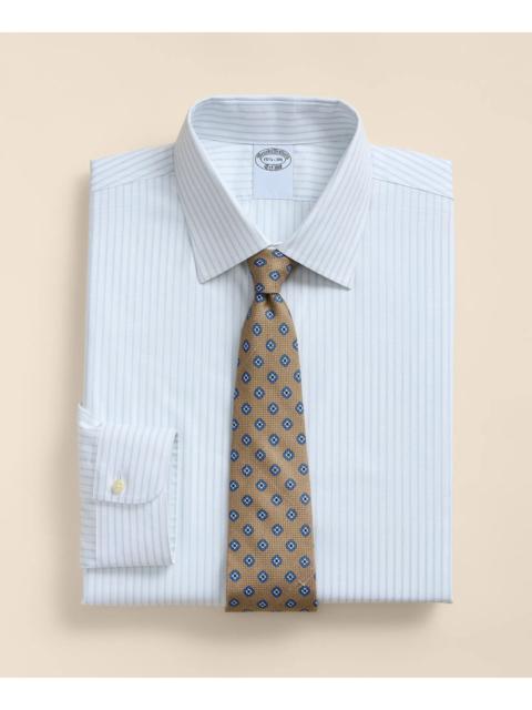Brooks Brothers Stretch Supima® Cotton Non-Iron Royal Oxford Ainsley Collar, Stripe Dress Shirt