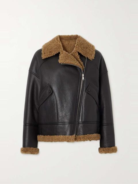 Yves Salomon Shearling-trimmed leather jacket