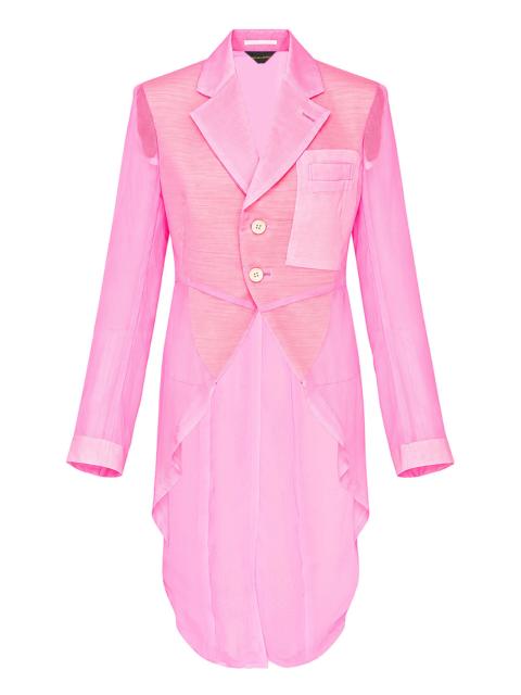 Comme Des Garçons Pink Sheer Tailcoat Blazer
