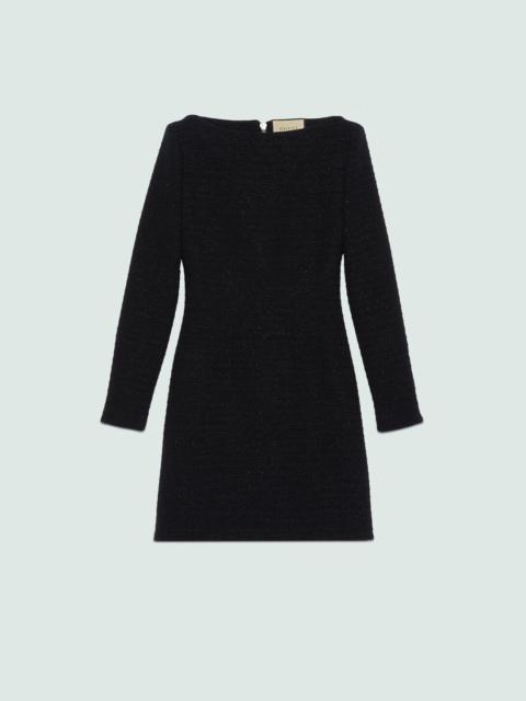 Long sleeve tweed wool dress