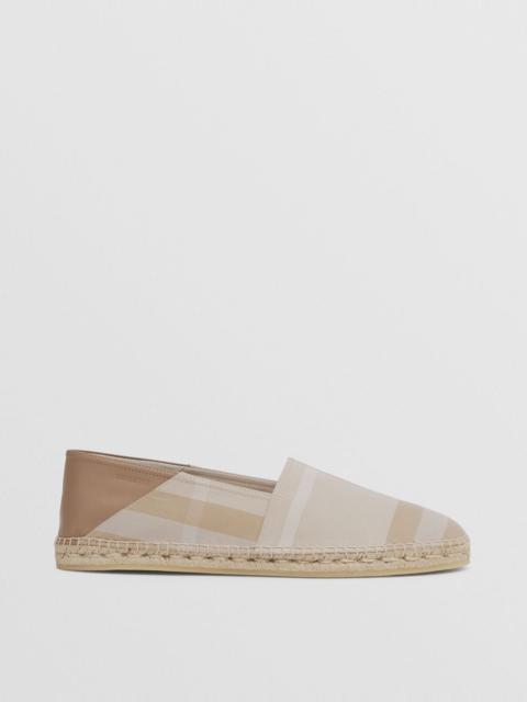Burberry Check Cotton and Leather Espadrilles