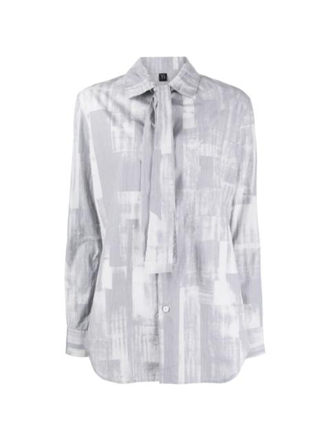 striped tie cotton shirt