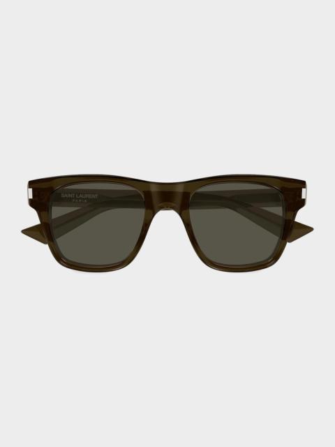SAINT LAURENT Men's Square Acetate Sunglasses