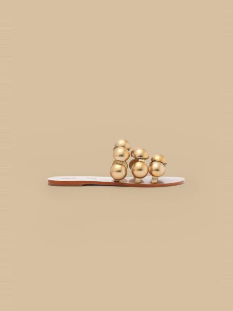 FARM RIO Gold Color Beads Flat Sandal