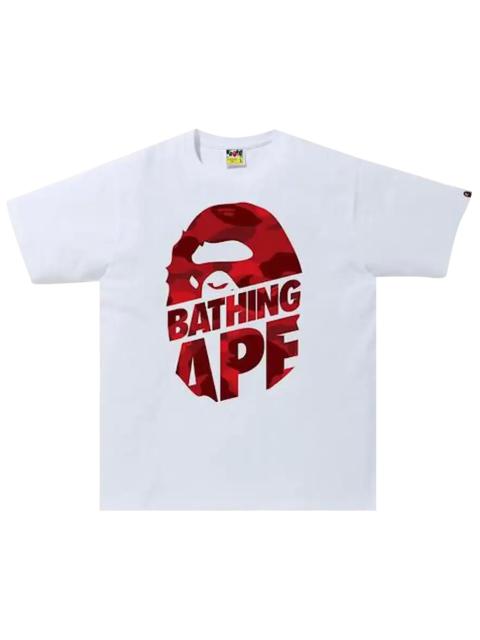 BAPE Color Camo Peek Ape Head Tee 'White/Red'