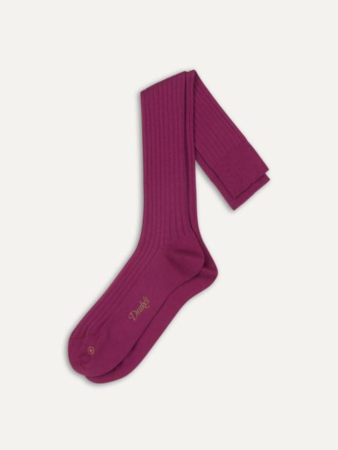 Drake's Fuchsia Cotton Over-the-Calf Socks