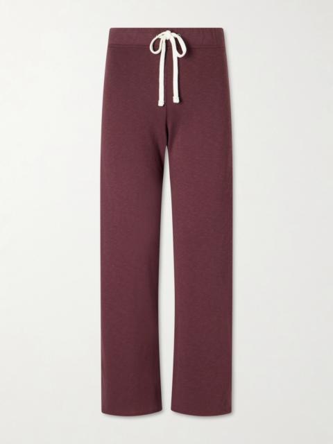 JAMES PERSE Cropped Cotton-terry Wide-leg Track Pants