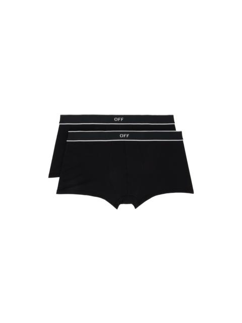 Two-Pack Black Off-Stamp Boxers