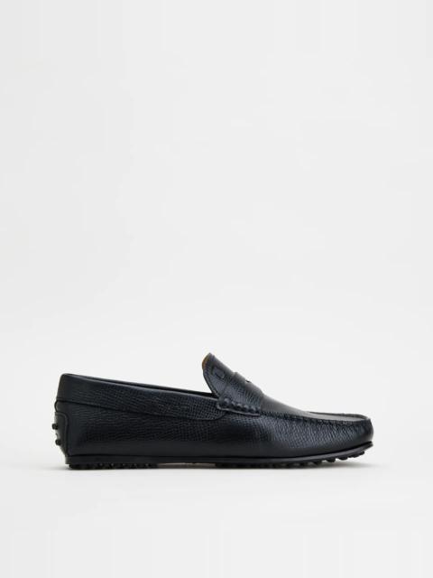 Tod's CITY GOMMINO DRIVING SHOES IN LEATHER - BLACK