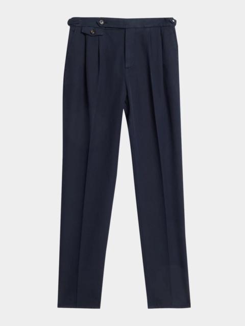 Brunello Cucinelli Men's Cotton Double-Pleated Trousers