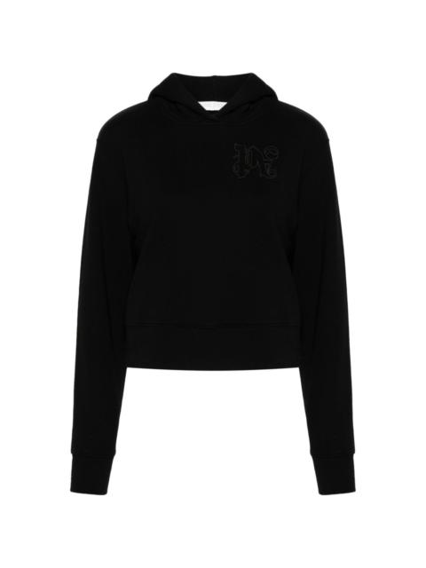 Palm Angels logo-embroidered cotton hoodie