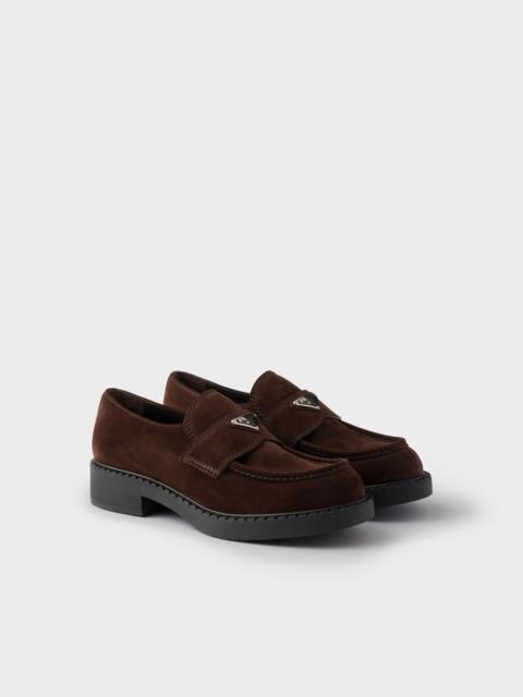 Prada Chocolate suede loafers