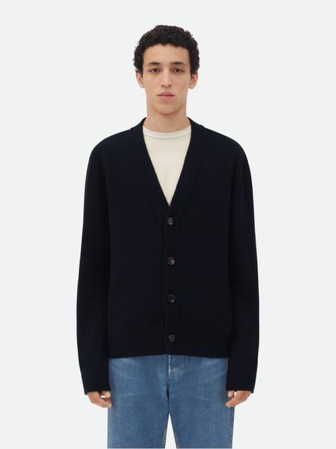 Bottega Veneta Cashmere Cardigan With Intrecciato Leather Patches