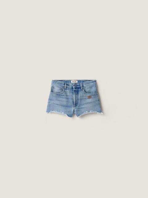 Miu Miu Washed denim shorts