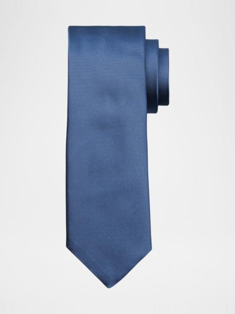 Canali Men & apos;s Solid Silk Twill Tie