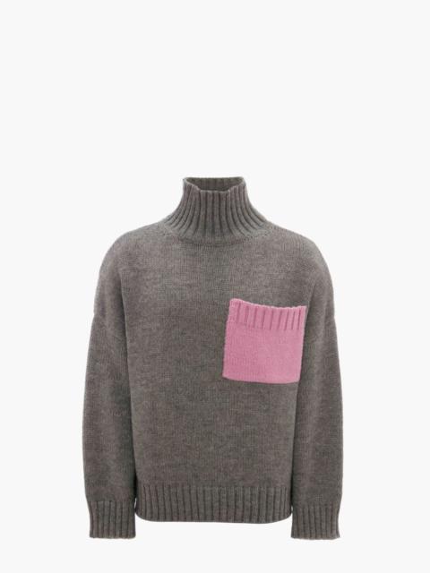 JW Anderson patch-pocket turtleneck jumper